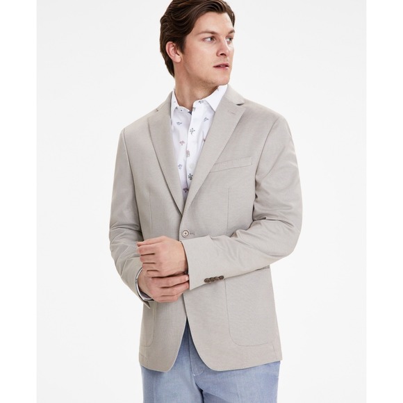 Bar III Other - Bar III Blazer Mens 42L Beige Jacket Slim Fit Sport Coat NWT